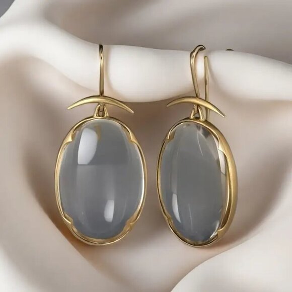 Bohemian Grey  - Imitation Jade Premium Earrings - Picture 6 of 6